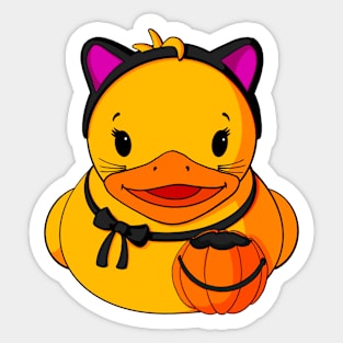 Kitty Cat Rubber Duck Sticker